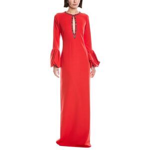Marchesa Notte Womens Gown, Red